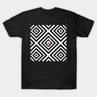 Flamingo - Abstract geometric pattern - black and white. T-Shirt